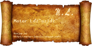 Meter László névjegykártya
